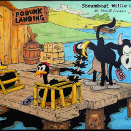Toile Steamboat 19 "Le débarcadère de nulle part"