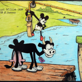 Toile Steamboat 17 "Vache maigre n'aime pas l'eau !"